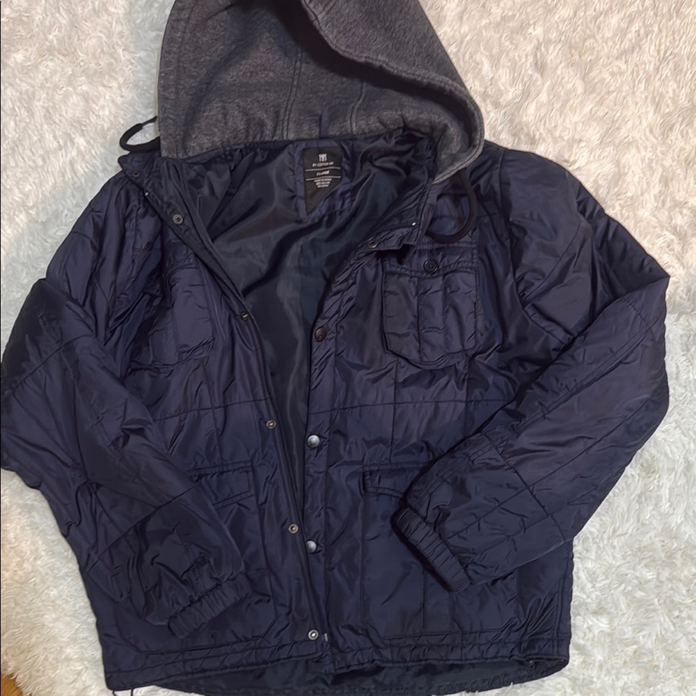 Cotton On Navy Jacket w Gray Hood